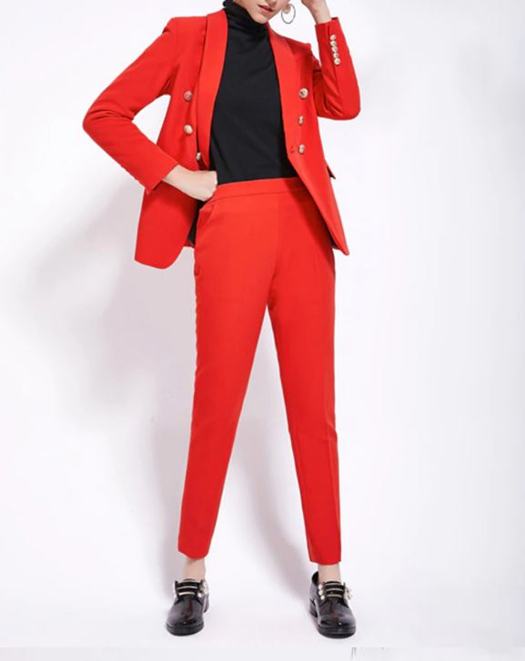 Ensemble Costume Blazer avec Boutons Lion et Pantalon de TOP QUALITÉ-set d&