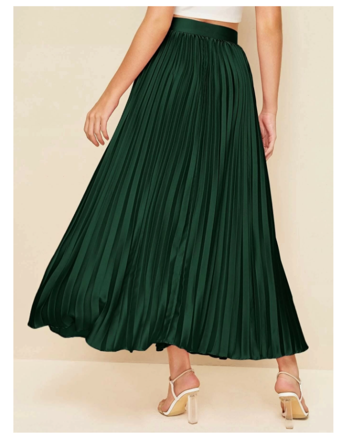 Jupe plissée en satin Cloé