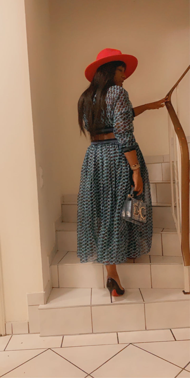 Robe imprimée 3/4 Marie