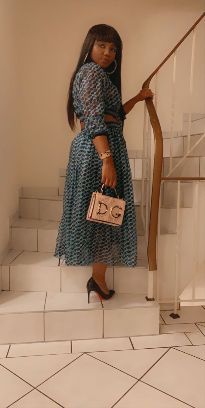 Robe imprimée 3/4 Marie