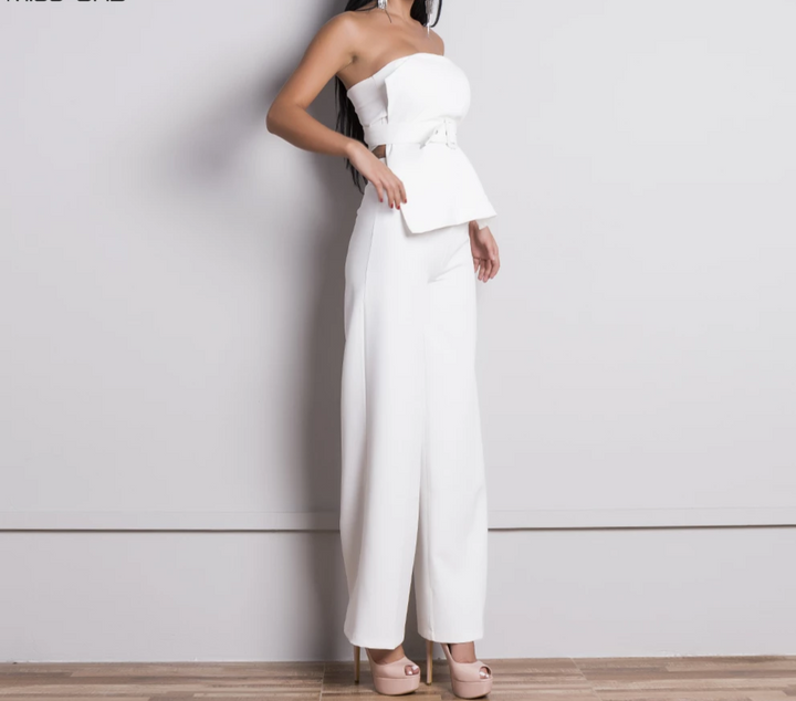 2 Pièces  top et pantalon Sandesse avec Ceintures