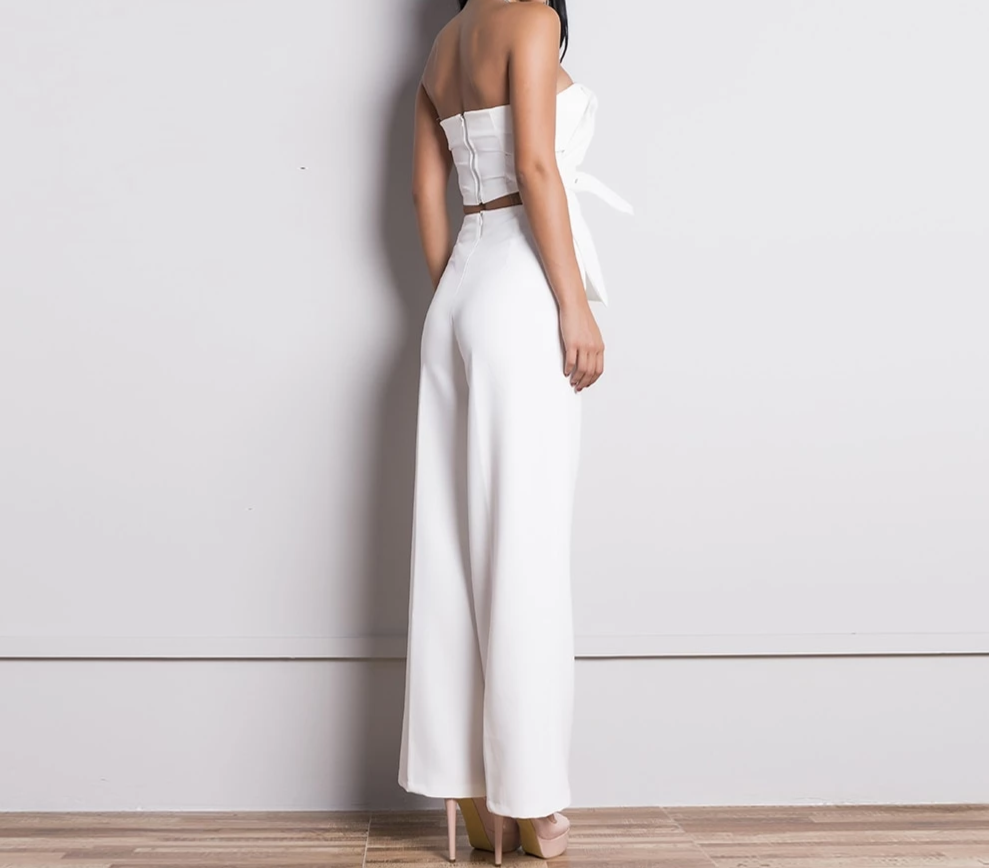 2 Pièces  top et pantalon Sandesse avec Ceintures