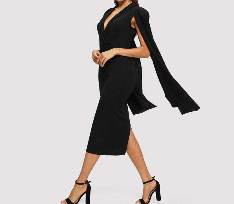 Robe Noir Cape Bertine