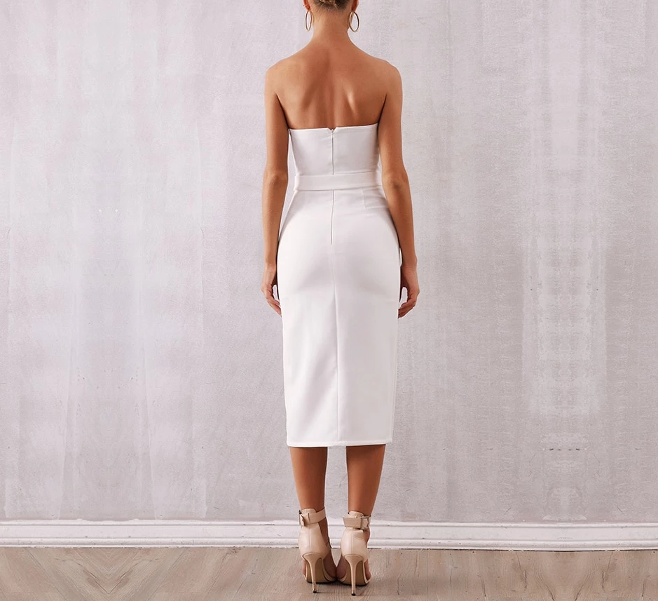 Robe De Soirée Moulante Sans Manches avec Ceintures-robe-Adrienne&Sandrine