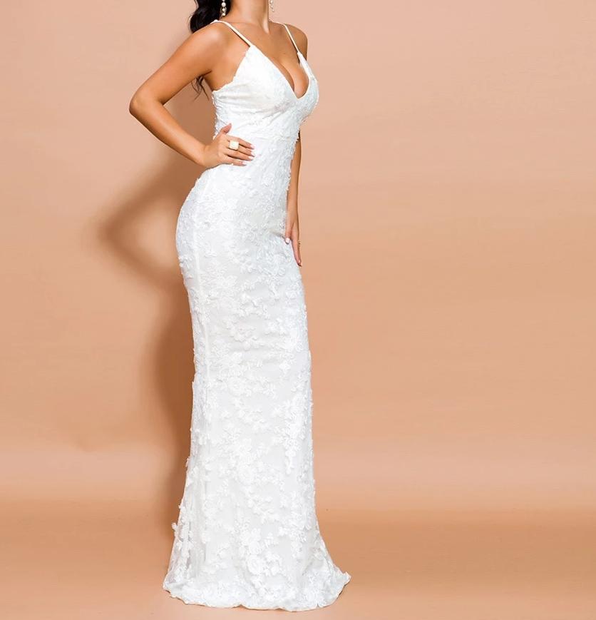 Robe dos nu imprimé Câline