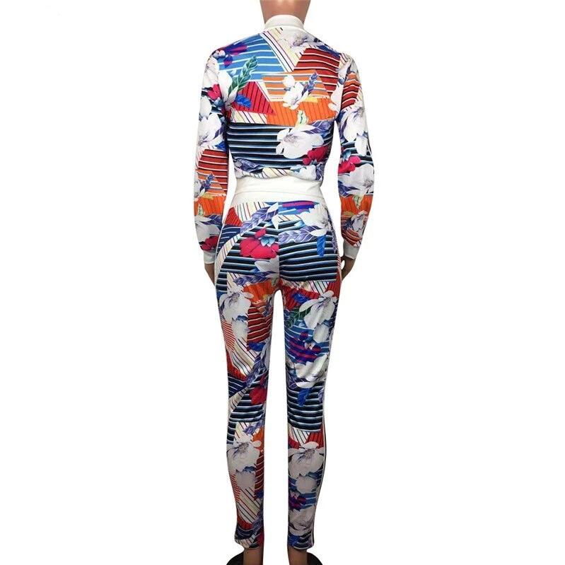 Ensemble deux pièces à imprimé floral Haut à manches longues et pantalon Femme-Adrienne&amp;Sandrine