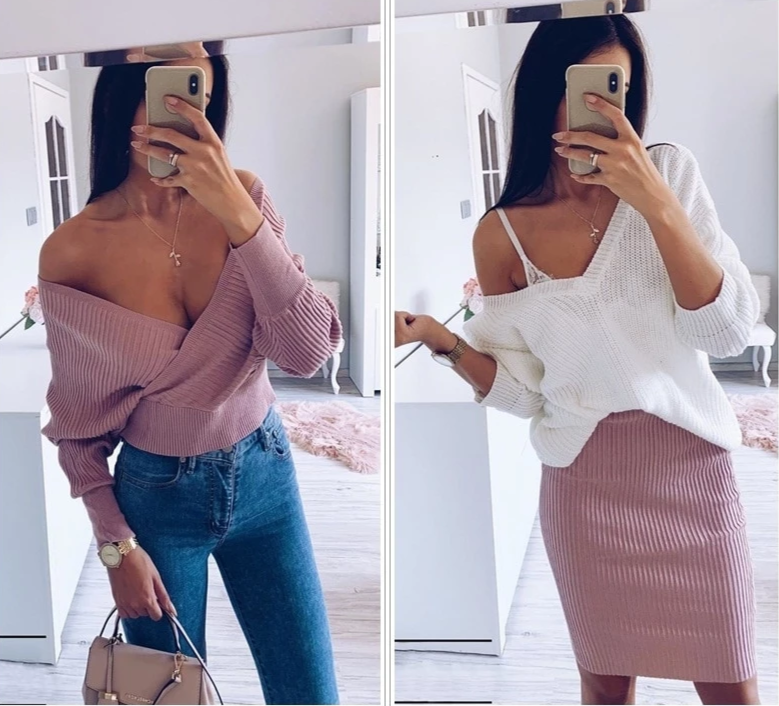 Robe élégante Rosy cou-V automne hiver-robe-Adrienne&Sandrine