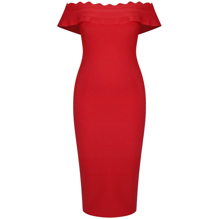 Robe Bandage Midi Plus de Taille XL-3XL