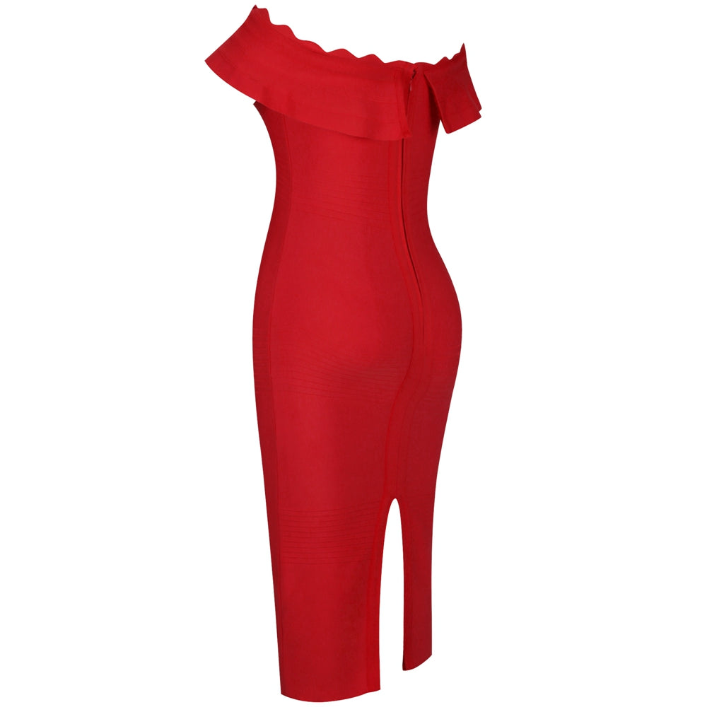 Robe Bandage Midi Plus de Taille XL-3XL