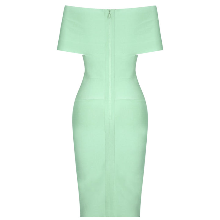 Robe Bandage Hors Épaule Drapée
