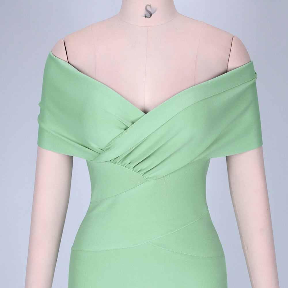 Robe Bandage Hors Épaule Drapée
