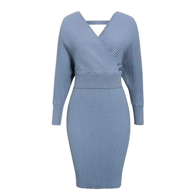 Robe élégante Rosy cou-V automne hiver-robe-Adrienne&Sandrine