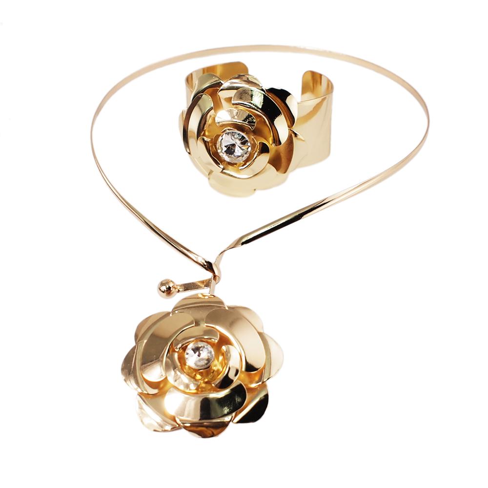Ensembles Colliers Bracelet en Fleurs Turquoise