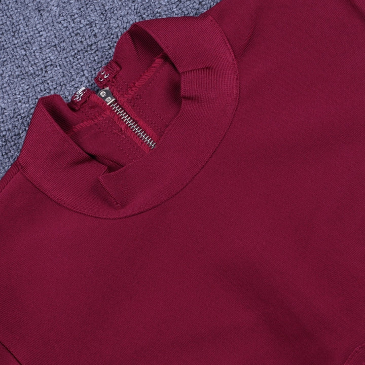 Robe Bandage Vin À Manches Longues Plus de Taille XL-3XL