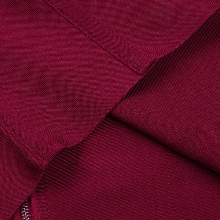 Robe Bandage Vin À Manches Longues Plus de Taille XL-3XL