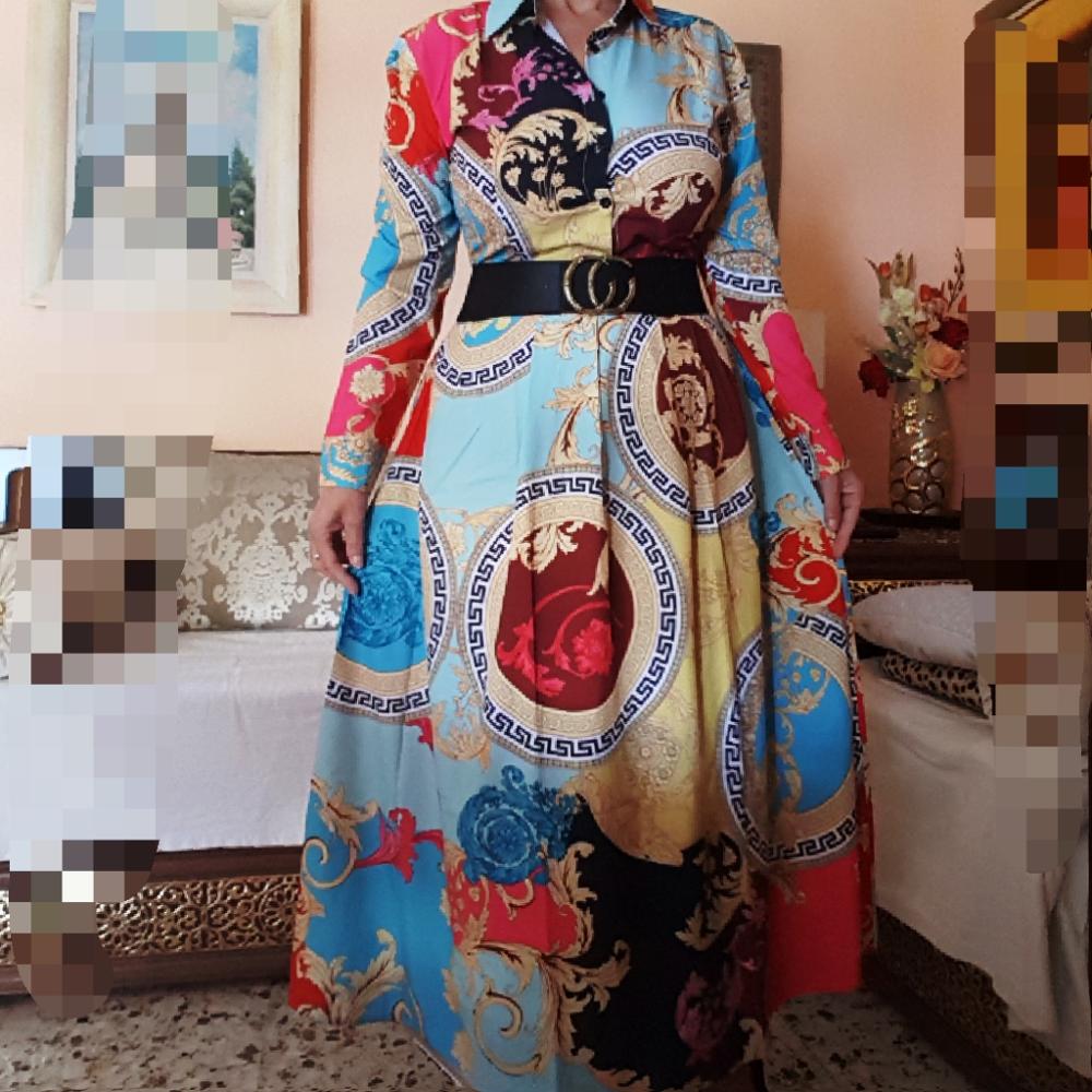 Robe décontractée à col rabattu imprimé
