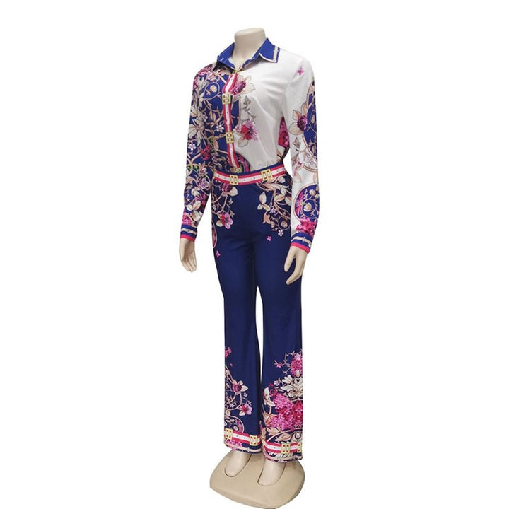 2 pièces Ensemble Chemise et pantalon Imprimé floral