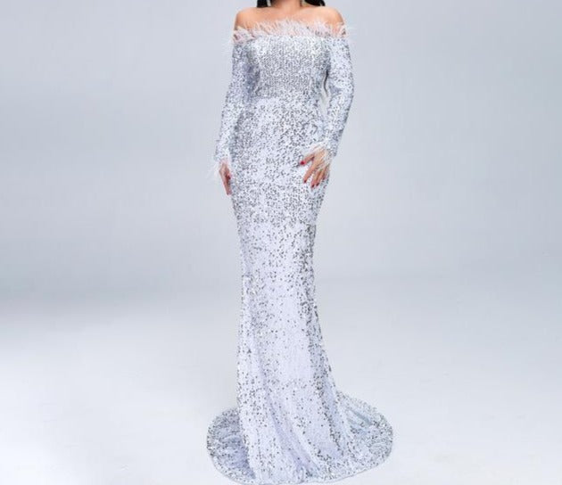 robe de soirée avec paillettes