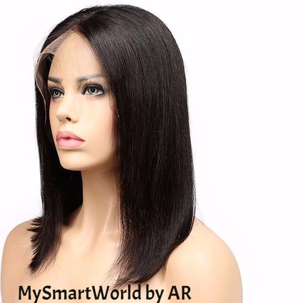 Perruques Brésiliens Bob Remy Hair avec Dentelle Raides Cheveux 100% Humains-Adrienne&amp;Sandrine