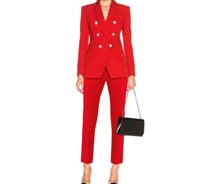 Ensemble Costume Blazer avec Boutons Lion et Pantalon de TOP QUALITÉ-set d&