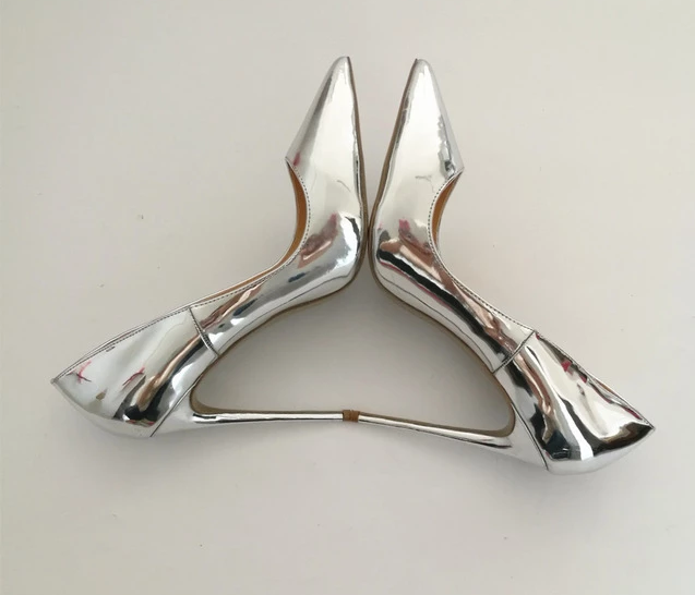 Pompes Talons hauts en cuir verni avec Bout pointu-Chaussure-Adrienne&Sandrine