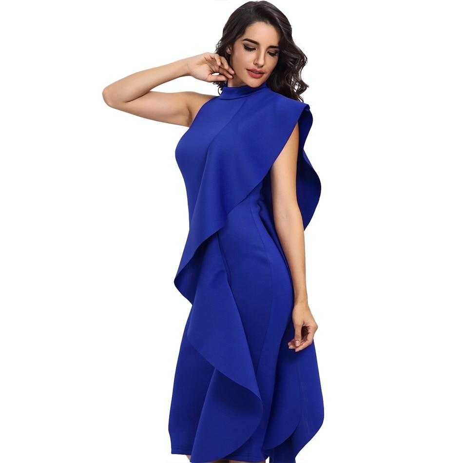 Sexy Robes Moulants Sans Manches Patchwork Volants-robe-Adrienne&Sandrine