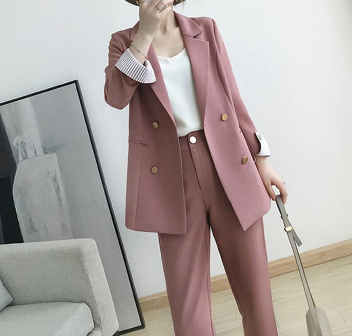 2 pièces ensembles à double boutonnage Blazer surdimensionné + pantalon taille L-5XL-set d&